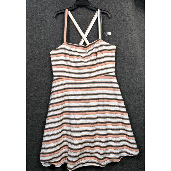 Anthropologie Dresses & Skirts - Hutch by Anthropologie Fit & Flare Midi Dress Womens Sz 22W Striped Side Button